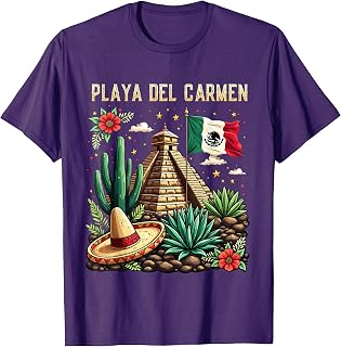 Playa del Carmen Mexico Vacation Mexican Flag Souvenir T-Shirt