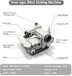 110V Portable Blindstitch Sewing Machine - 1200 SPM High - Speed, Create Invisible Seams & Blind Hem Chain Stitches Effortlessly, Perfect for Professional & Home Use