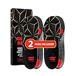 2 Pairs of Work Pro Comfort Insoles - Foot Pain Relief - Cushioning and Shock Absorption - Work Boot Insoles for Men Women - Non-Slip Anti Fatigue Inserts (M, 2-Pairs-Black)