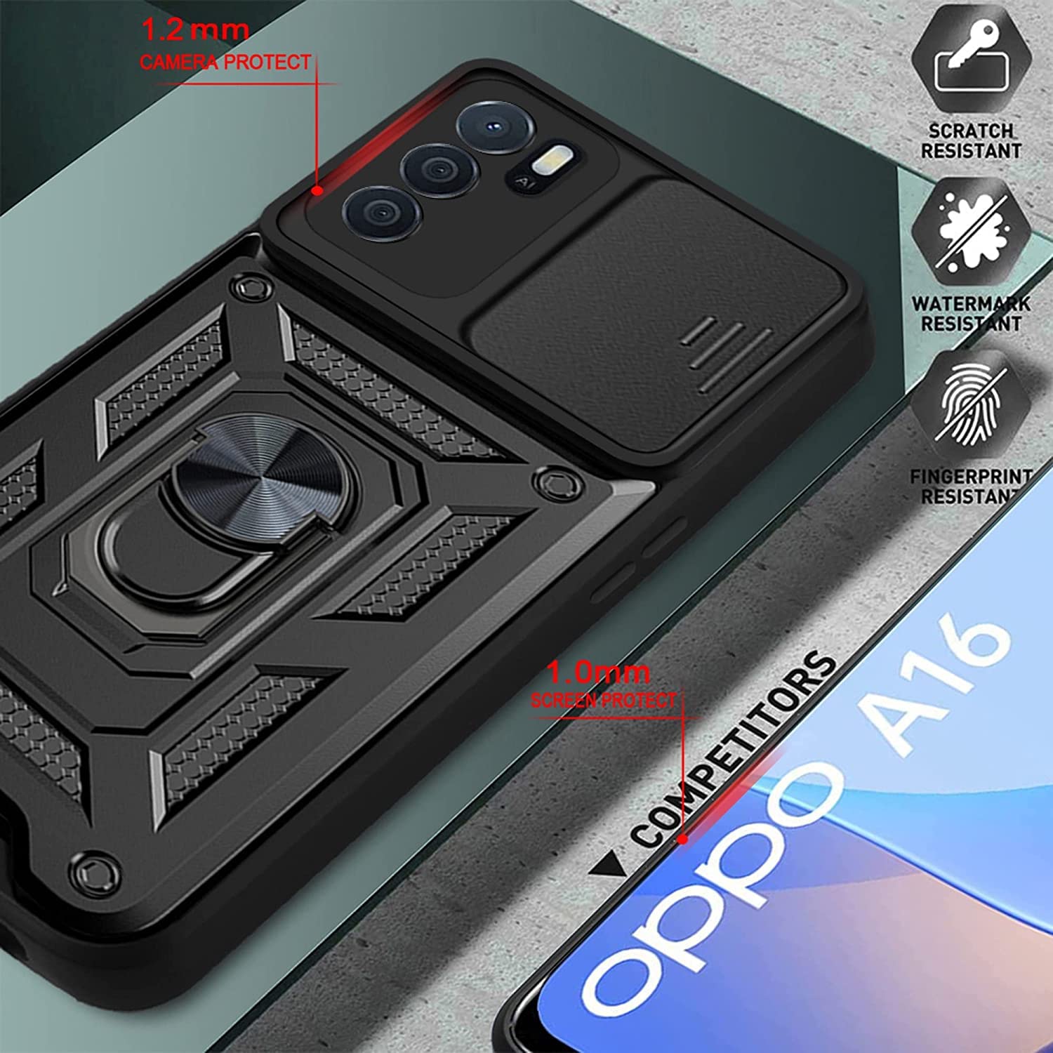 Per Oppo A16S A54S A74 5G A15 A53 A76 Custodia Anti-urto Cover Cellulare + Vetro