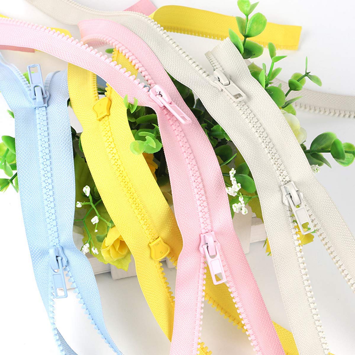 zamki błyskawiczne, 5 szt. 5# podwójny suwak z żywicy otwartym końcem 50/60/70/80/100 cm do szycia odzieży w kolorze 7,60(Color 17,100cm)