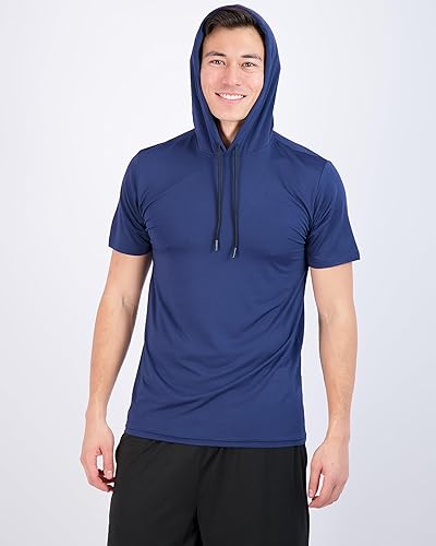 Miniatura 4 de Real Essentials Paquete de 3 sudadera deportiva de manga corta con capucha para hombre (disponible en tallas grandes y altas)