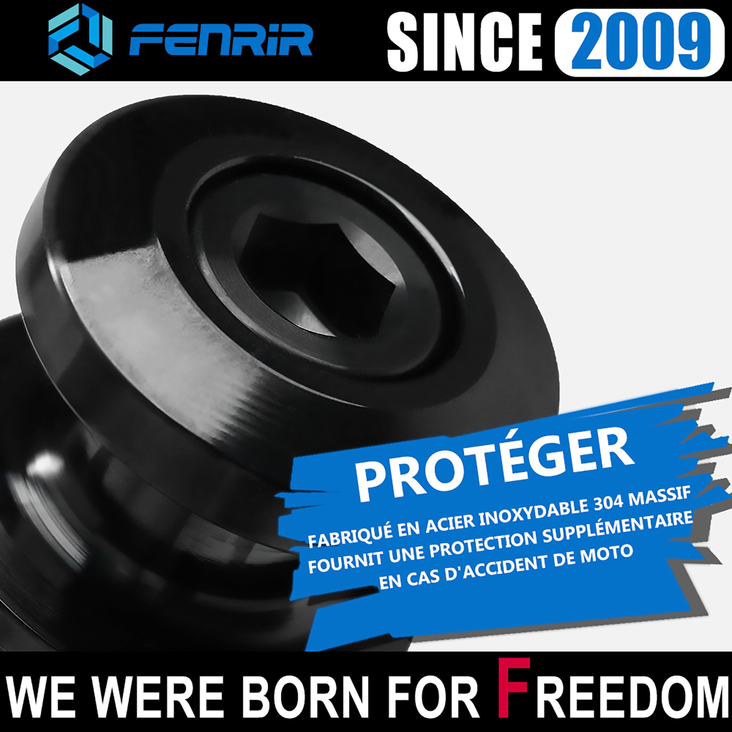 FENRIR Diabolo Moto Diabolos De Béquille Bobines pour Bras Oscillant M8 ZH2 Z900 Z650 ZX10R ZX6R ZX4R Ninja CBR1000RR-R/RR CBR600RR S1000RR S1000R GSXS1000 GSXR1000 GSXS750 GSX8S Vstrom Street Triple
