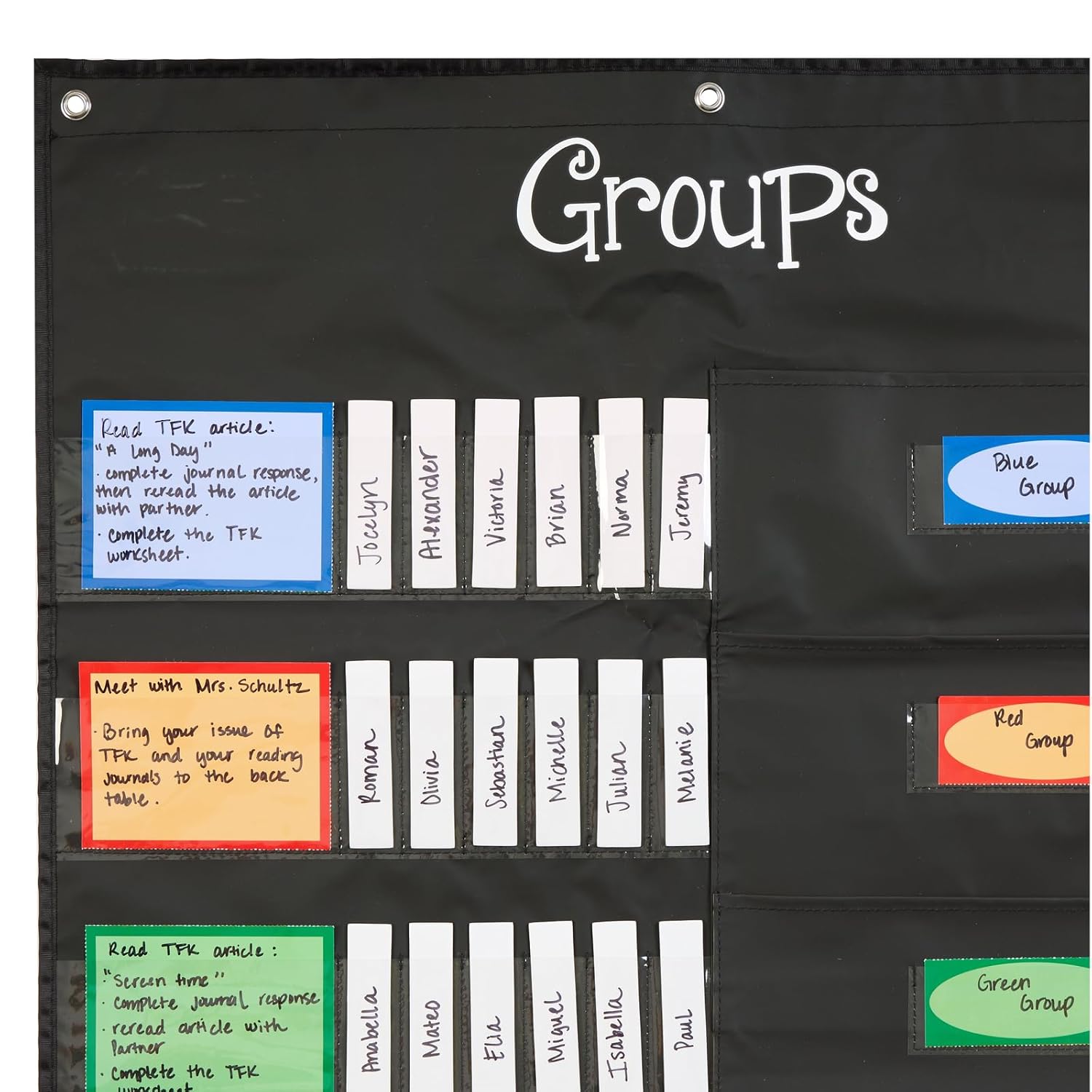 Really Good Stuff Small Group Management Pocket Chart with Folder Pockets - 26.75" x 40.75" - 1 Set