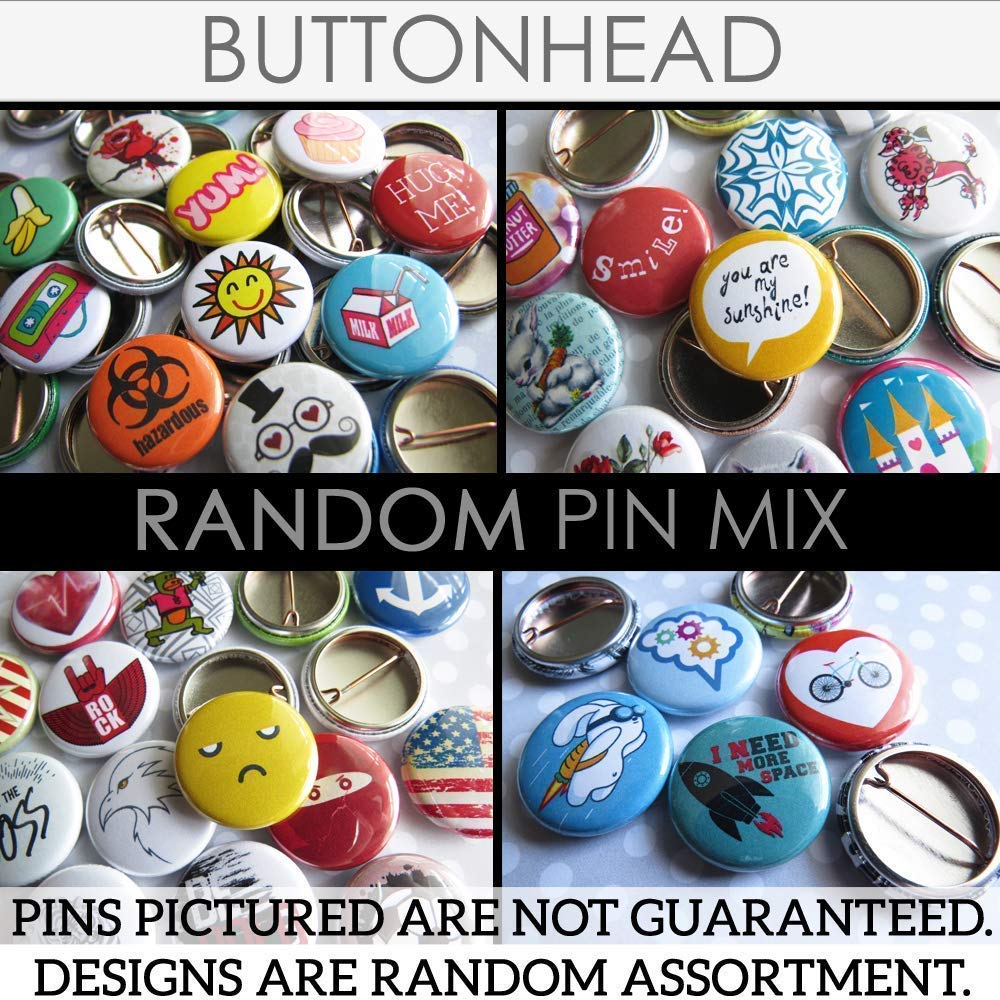 Random Pin Back Button Pins - Bulk Resale Wholesale Lot - 1” (One Inch) Mini Size - 10-200 Per Unique Set