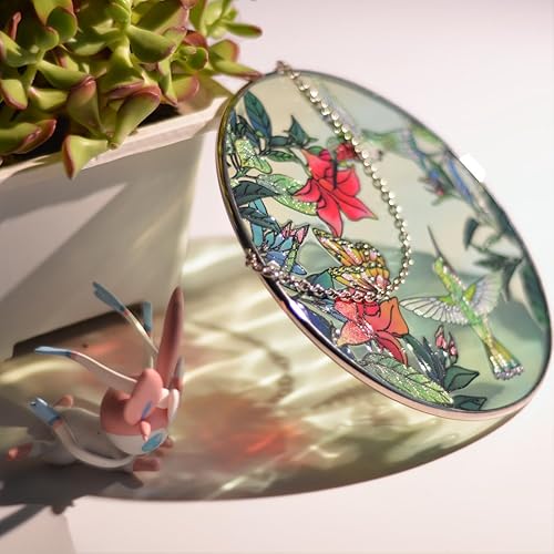 Miniatura 5 de Atrapasoles para colgar vitrales, colibríes y mariposas para ventana, 100% real, vitral, colorido, adorno para ventana interior, hogar, jardín,