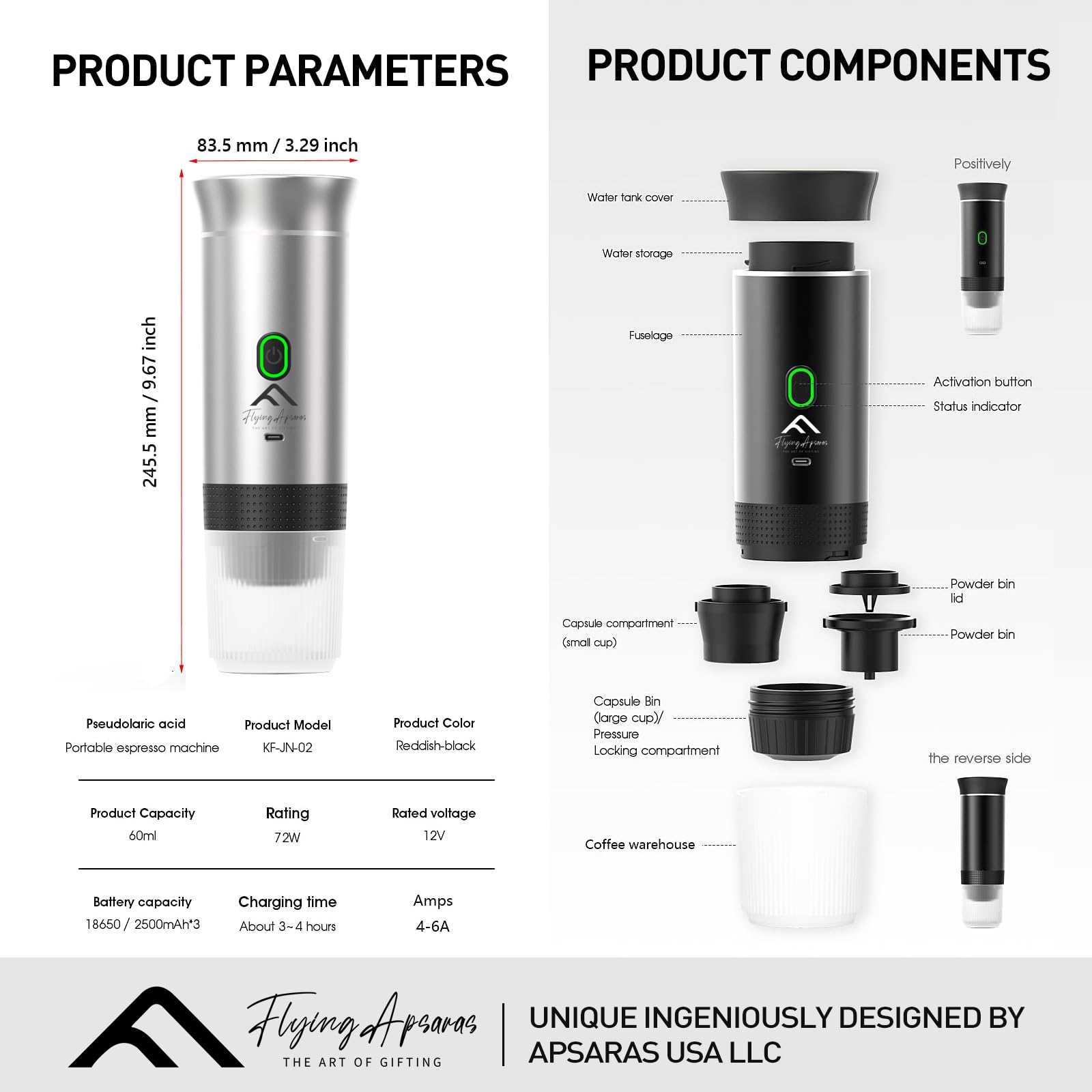 APSARAS USA 3-in-1 Portable Espresso Maker Gallery Image
