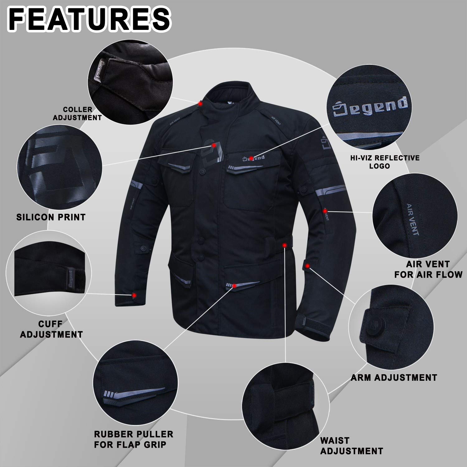 TRAVEL MAN | Motorradjacke Herren mit Protektoren [ Schulter & Ellbogen ] Motorrad Trail Jacke + Herausnehmbares Winterfutter - Homologiert
