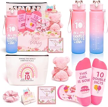 Gifts for 10 Year Old Girl 10th Birthday Gifts for Girl Ideas for Daughter Funny 10th Birthday Decorations for Her Sister Niece Granddaughter Popular Double Digits Birthday Gift for Teen Girls