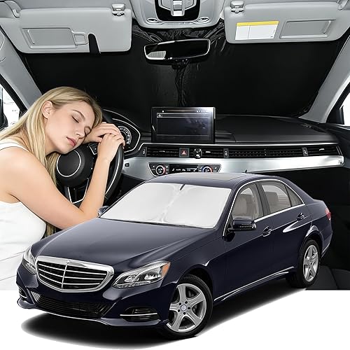 Miniatura 79 de Parasol de 4 capas para parabrisas, ajuste personalizado, tela 240T, parasol retráctil que bloquea los rayos ultravioletas, accesorios para automóvil