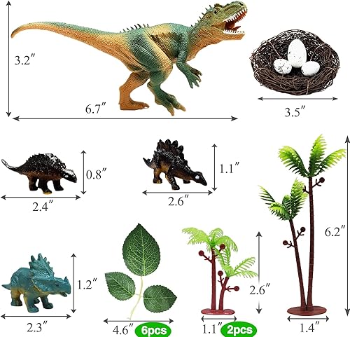 Miniatura 2 de 26 adornos para tartas de dinosaurio con huevos de dinosaurio, hojas, árboles, decoración de pasteles para fiestas de cumpleaños, fiestas temáticas