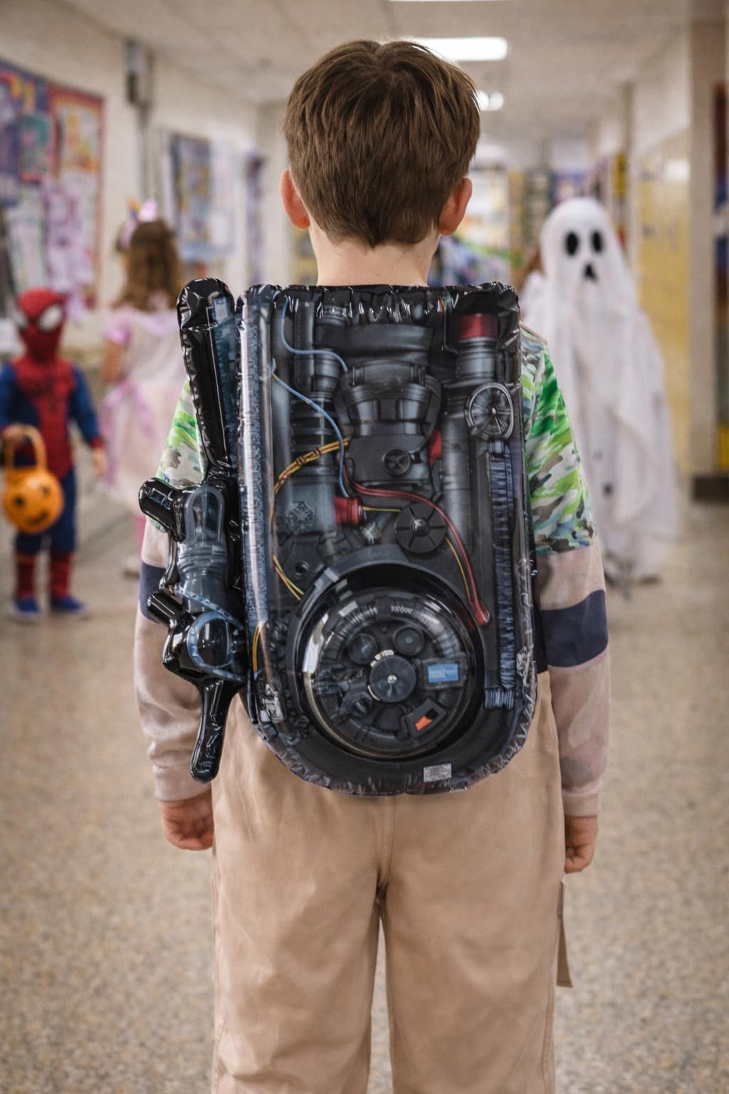 Smiffys Officially Licensed Ghostbusters Inflatable Backpack for Kids, Children’s Fancy Dress Movie Accessory - Image 4
