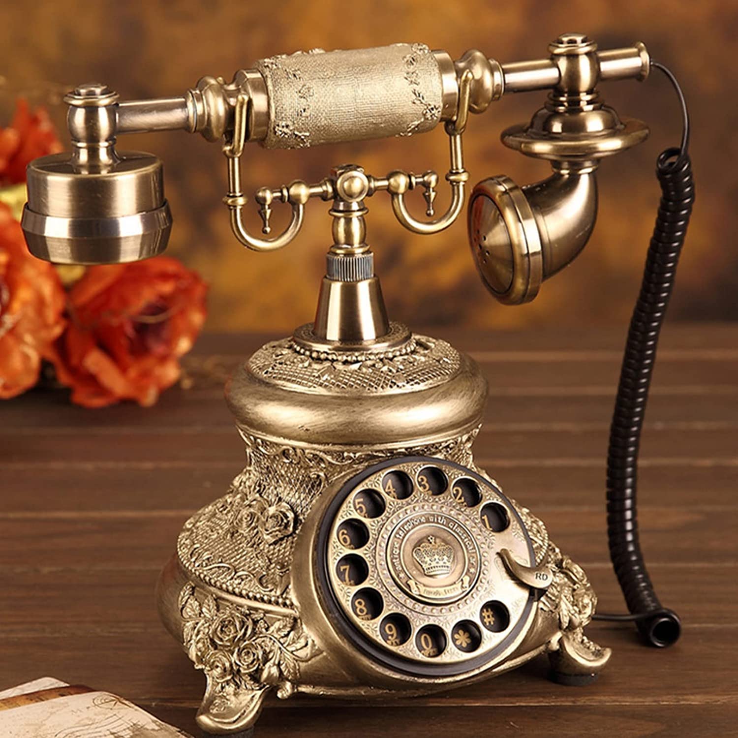 Klasyczny, Biały Telefon Stacjonarny Z Żywicy Do Domu I Biura, Klasyczny Europejski Telefon Retro Dla Osób Starszych