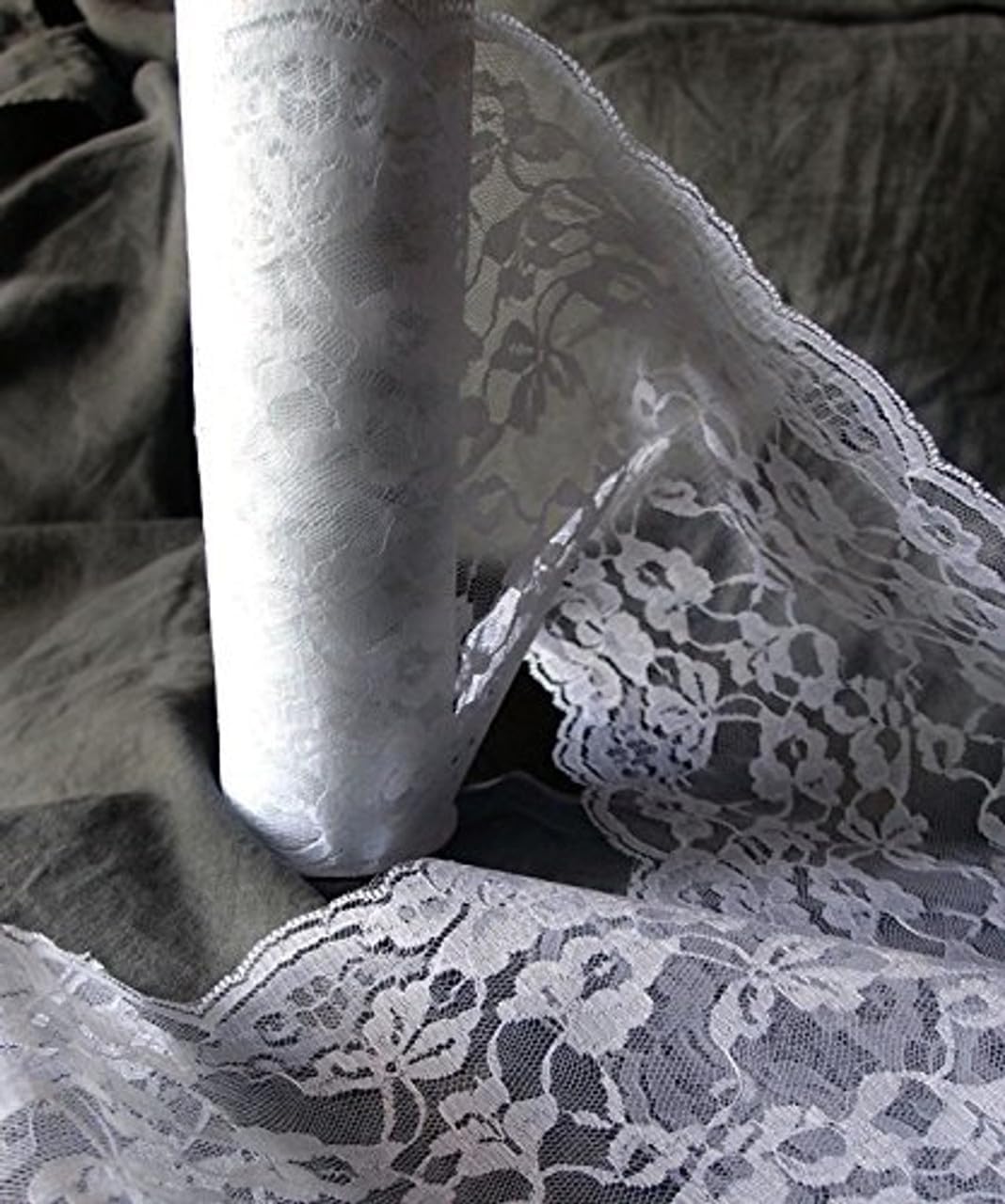 9 wide x 10 yards Floral Pattern Crochet Lace Ribbon for Decorating, Floral Designing and Crafts - Select from 3 Colors (White)