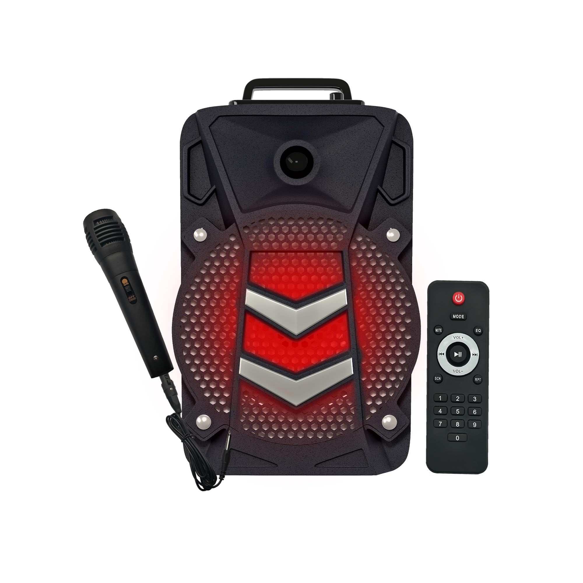 Amazon Basics Party Speaker with Karaoke Mic, 20W, 8" Double Woofer, RGB Light, 1800 mAh Battery, Digital Display, Remote Control, Bluetooth/Aux/USB Port/SD Card Connectivity (B0D86XJG2F) Amazon Price History, Amazon Price Tracker