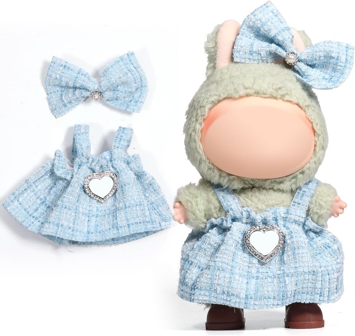 AICase for 17cm Doll Clothes/Outfit,Clothes Set for 17cm Doll,2 Piece Set Premium Luxury Chic Dress Clothing, Girls Stylish Adorable Dolls Clothes Accessories_2