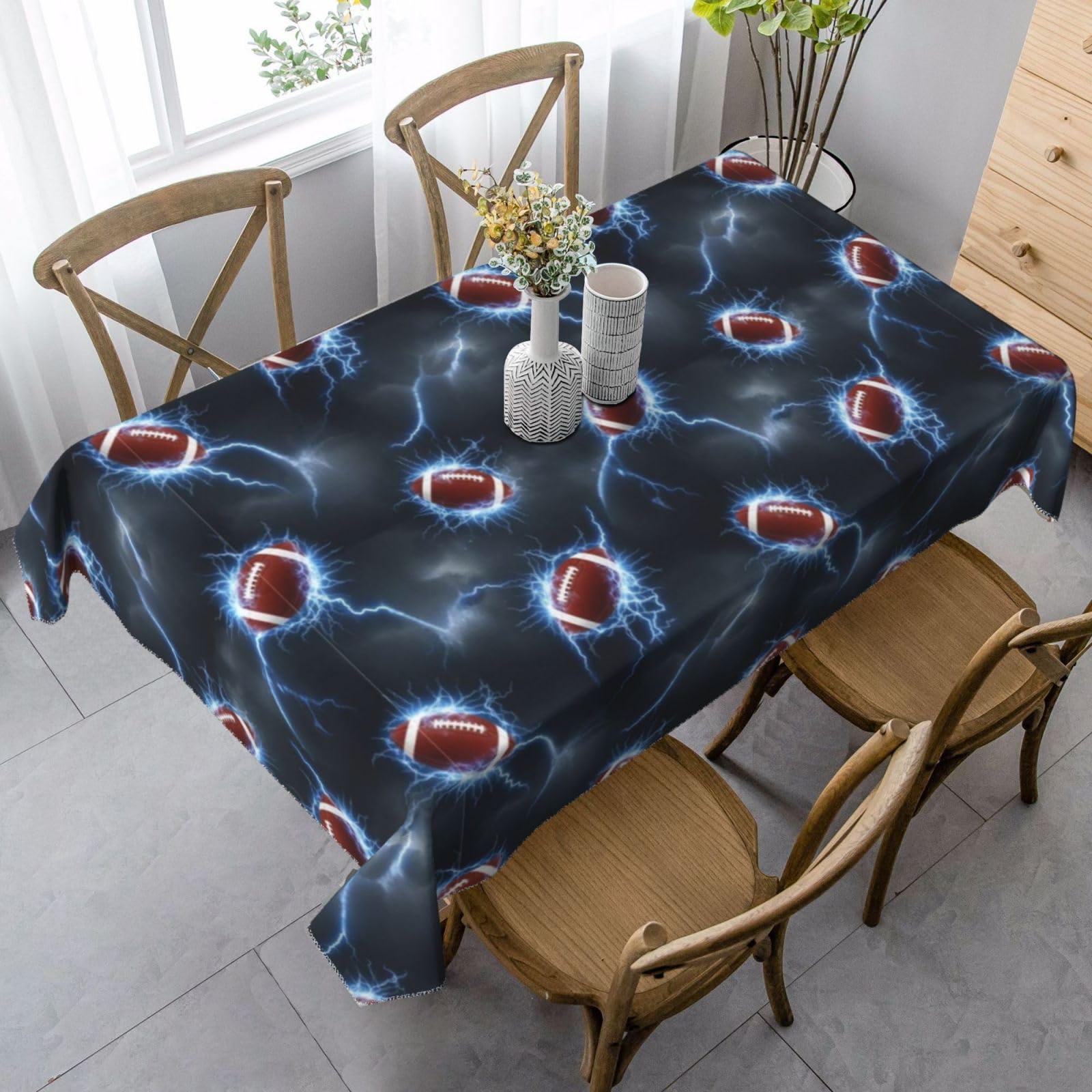 Nappe de football américain 137x183cm infroissable pour table rectangulaire extérieure