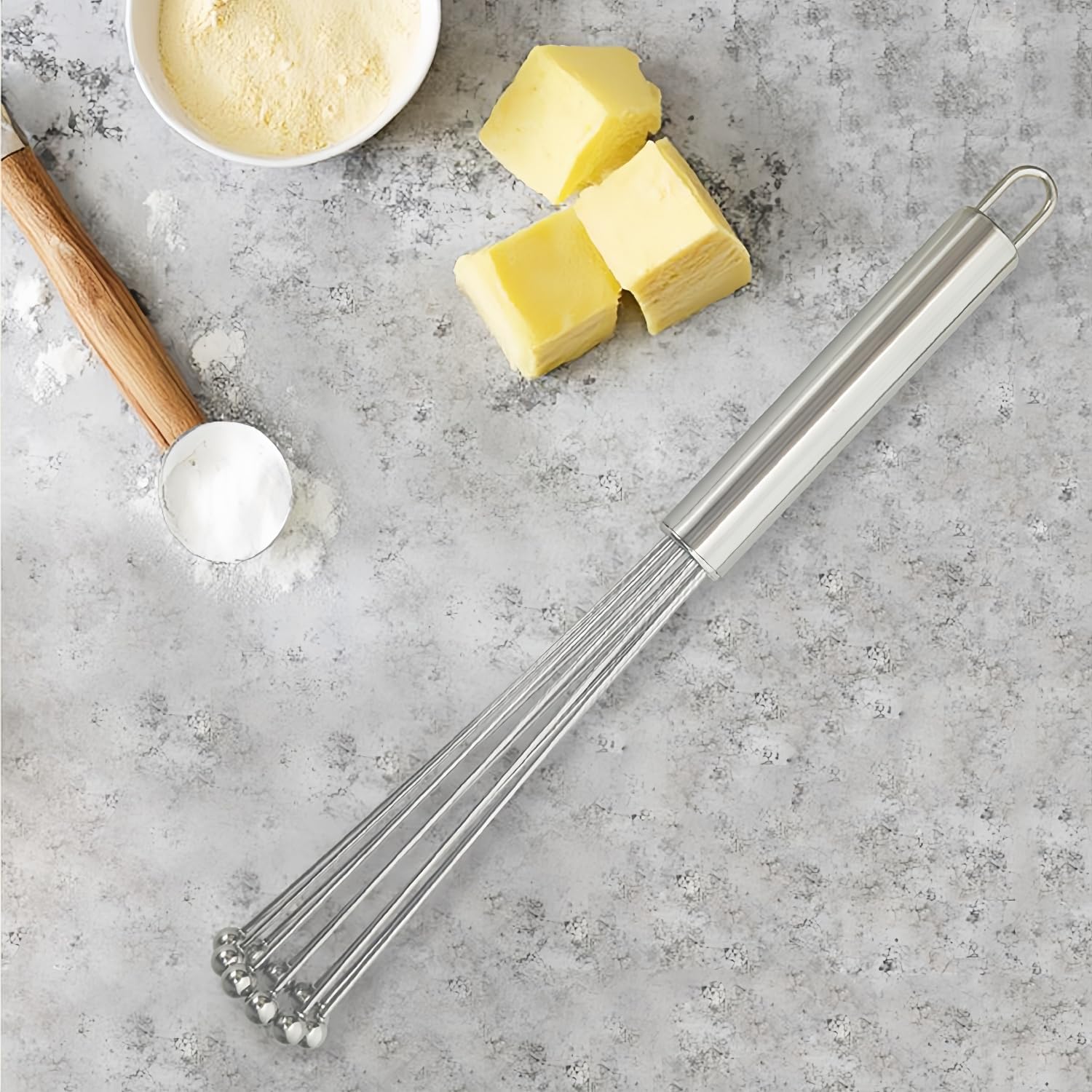 2 PCS 10.23inch Stainless Steel Ball Whisks,Durable Manual Egg Beater, Dishwashable Kitchen Whisk,Cream whisk, kitchen baking tool - Image 8