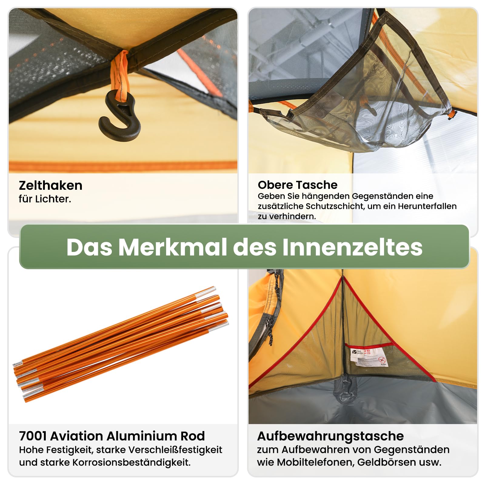 Join Nature Camping Zelt 4 Personen Wasserdicht Winddicht Familienzelt | Doppellagiges Kuppelzelt - Campingzelt Groß Ultraleicht Zelt mit Veranda für Trekking, Outdoor, Wandern, Bergsteigen, Jagen