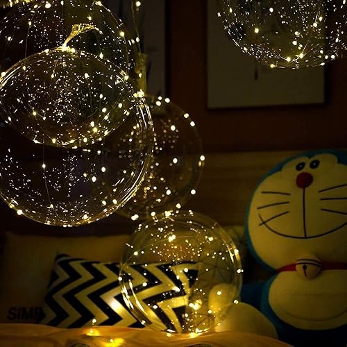 Miniatura 4 de Globos LED para fiesta, paquete de 18 unidades, batería de globo iluminada, incluye 9.8 ft, tamaño inflado, globo transparente de 22 pulgadas, para