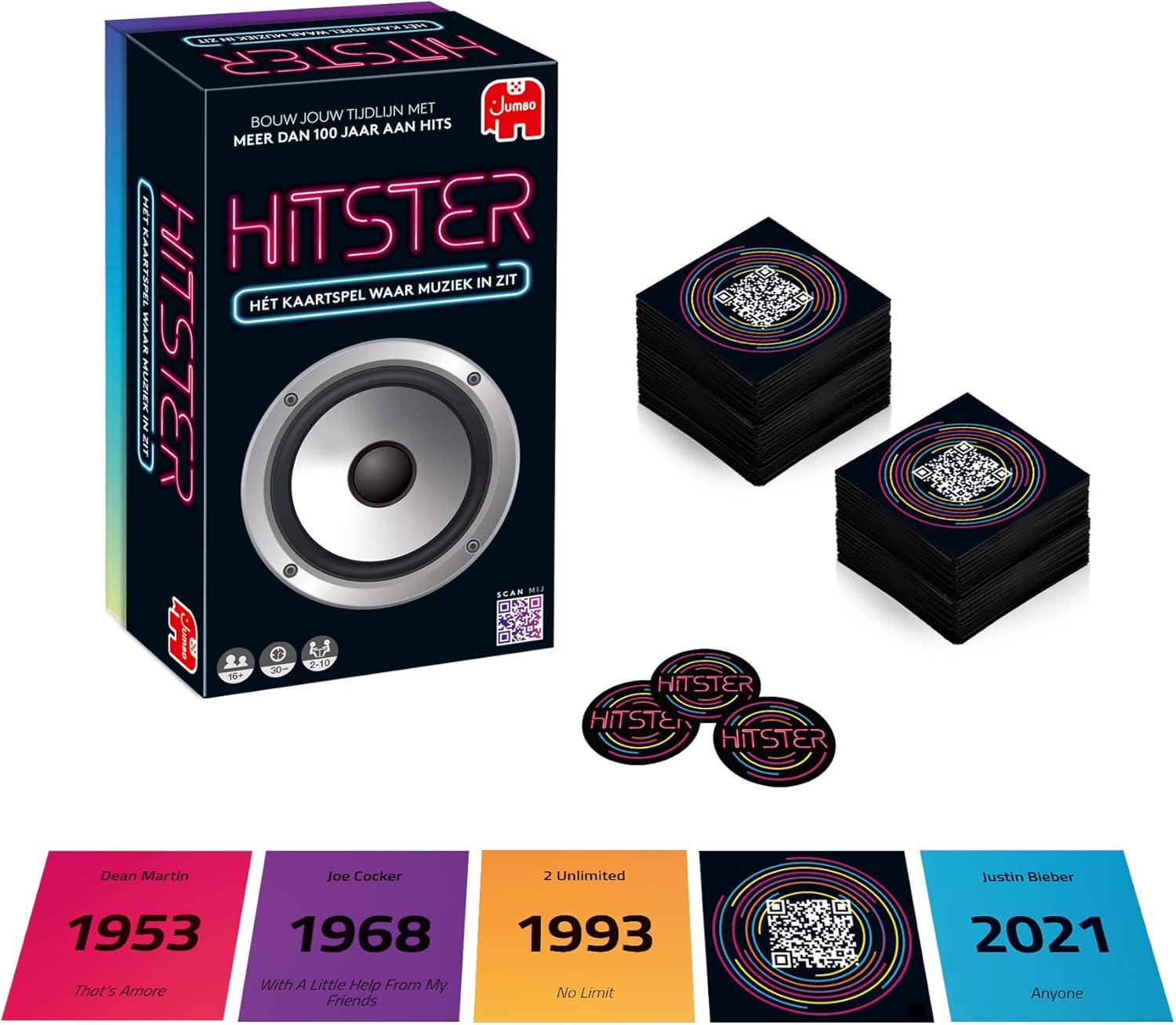 Jumbo Hitster Original Party and Card Game for Adults and Families - 2 to 10 Players from 16 Years Dutch