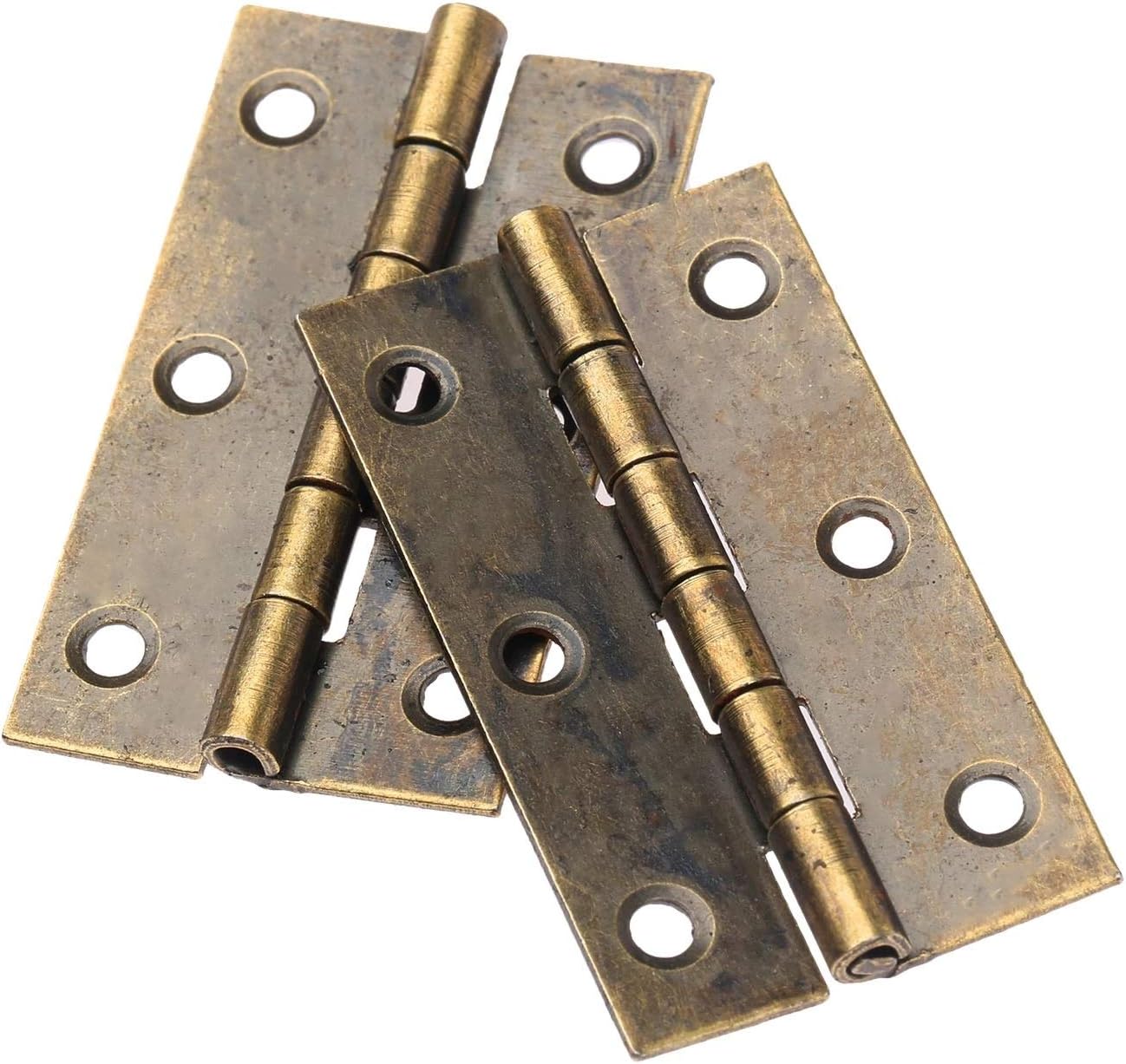 2Pcs Bronze Furniture Cabinet Drawer Door Butt Hinge Antique Decorative Hinges for Jewelry Wooden Box Furniture Hardware 50x28mm Hinges