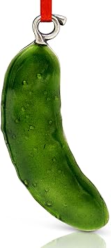 Danforth Christmas Pickle Ornament Green - Handcrafted Pewter Christmas Ornament - 2 1/4", Unbreakable