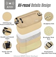 Pochette Ceinture Secrète Antivol - Sac Ventral Imperméable Réglable - Pour Voyage, Sport, Cacher Objets De Valeur