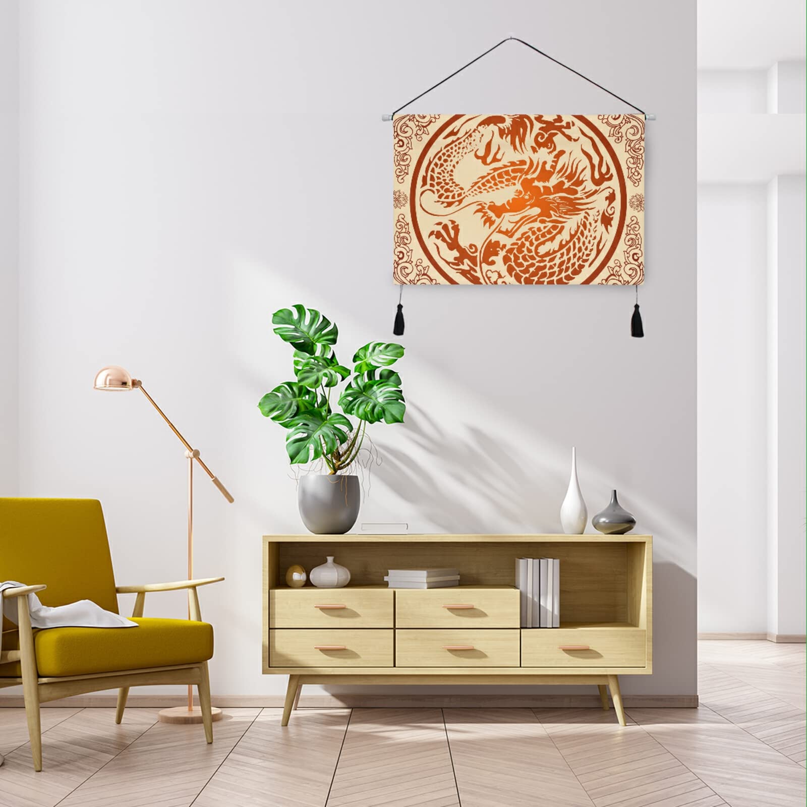 Amazon.co.jp: タペストリー 掛け軸 中華風 竜柄 おしゃれ きれい 龍