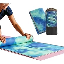 Pilates Mat Towel with Bag | Microfiber Yoga Towels for Hot Yoga Non Slip Dots | Gym Towels for Women Big Towels | Yoga Matt | Extra Large Towels