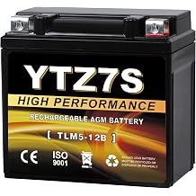 YTZ7S-BS 12V 6Ah AGM Sealed Motorcycle Battery, Maintenance-Free, Compatible with Honda TRX450ER TRX450R ATV, Scooter & 4 Wheeler