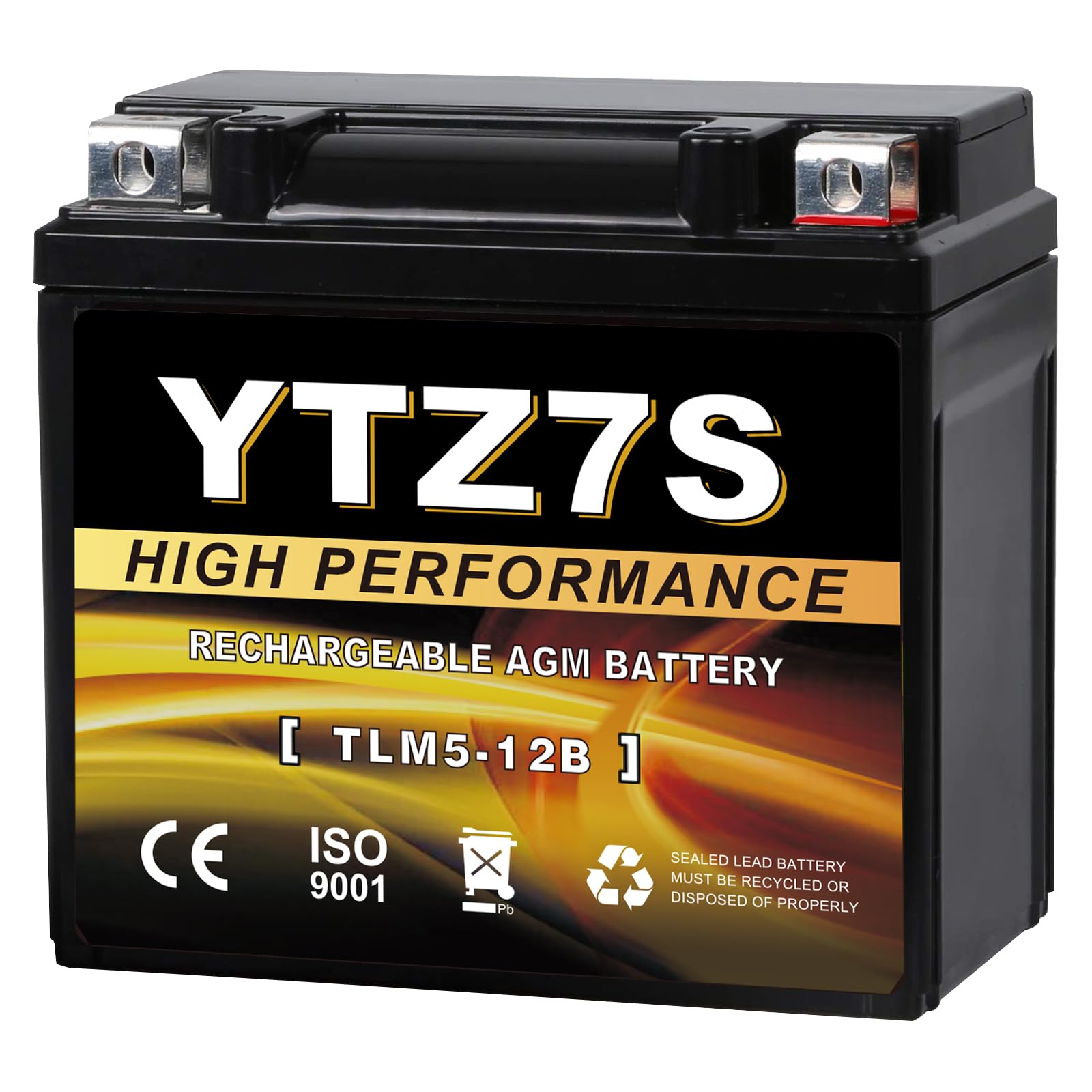 Daakmax YTZ7S-BS 12V 6Ah AGM Sealed Motorcycle Battery