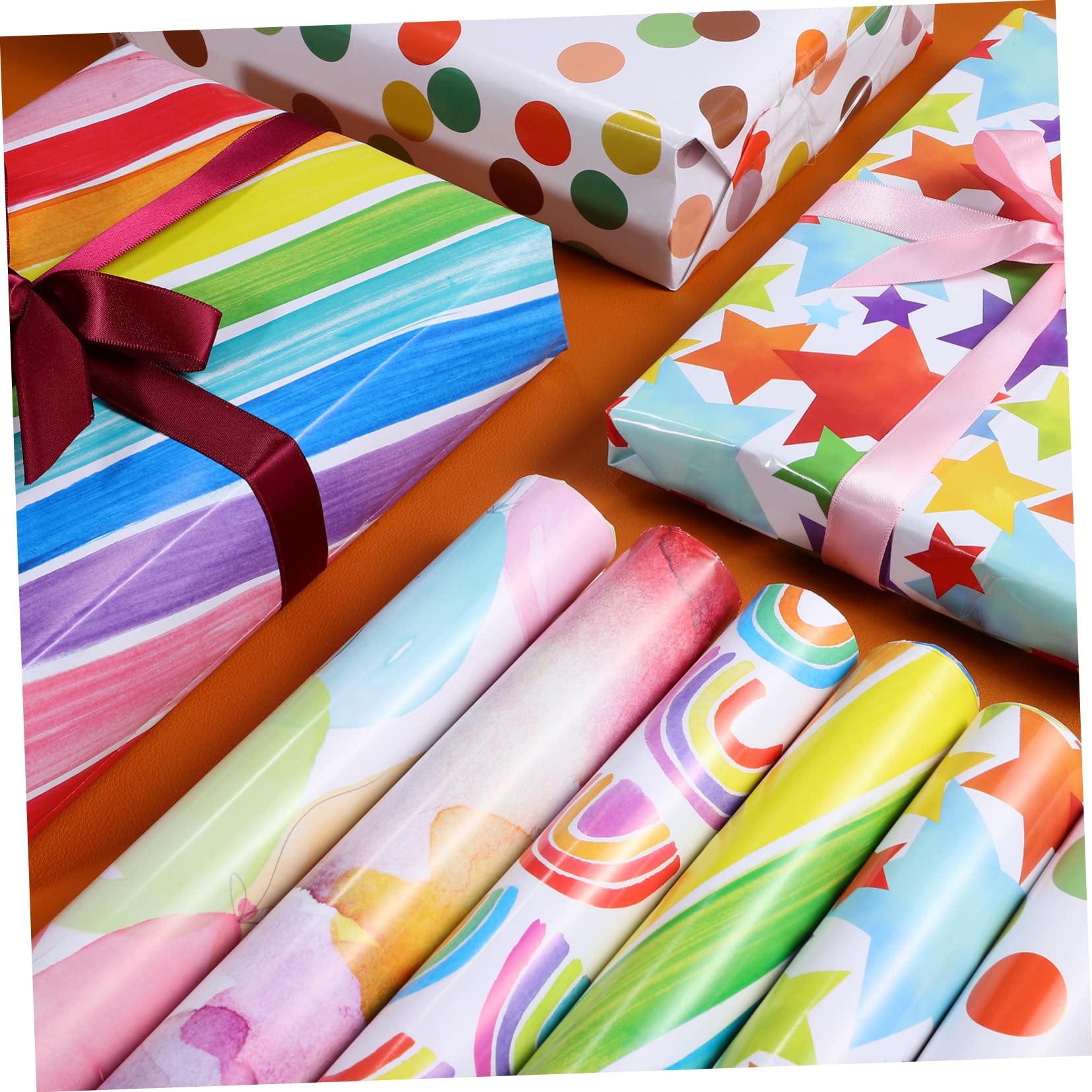 Geschenkpapier 24 Stück mit Vier 2m Bändern für Feiern