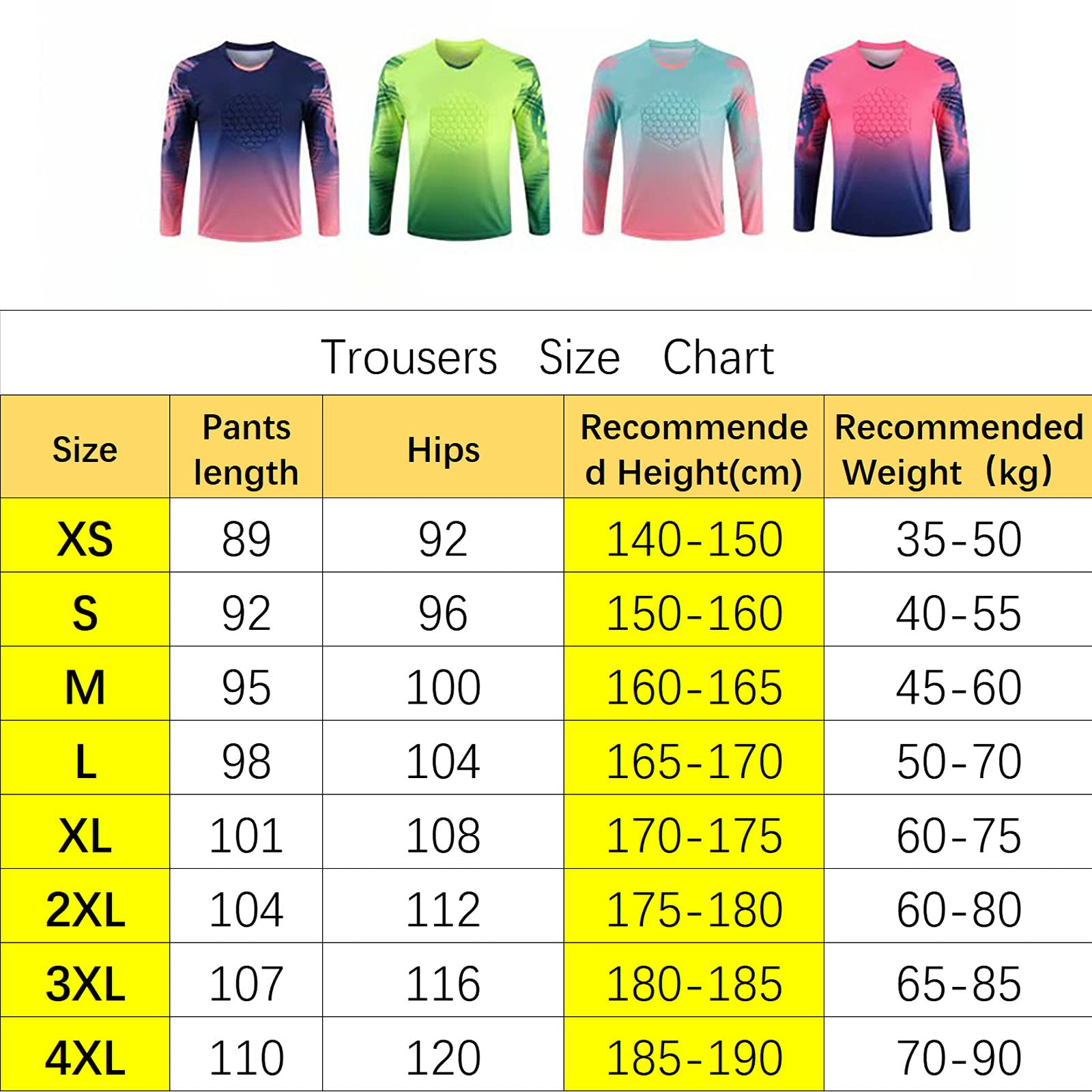 Tuta Sportiva da Uomo in Maglia da Portiere da Calcio, Maglia da Portiere Traspirante/Elasticizzata/antisudore