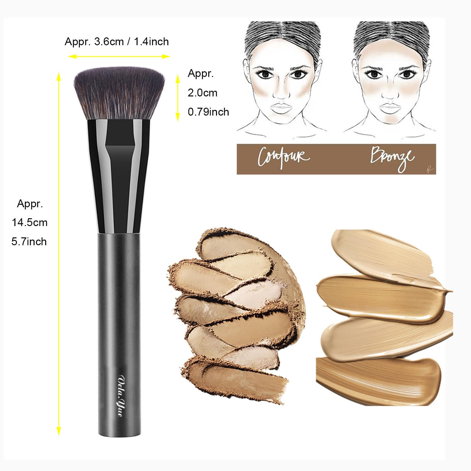 Flat Contour Brush Face Sculpting Contouring Makeup Brush