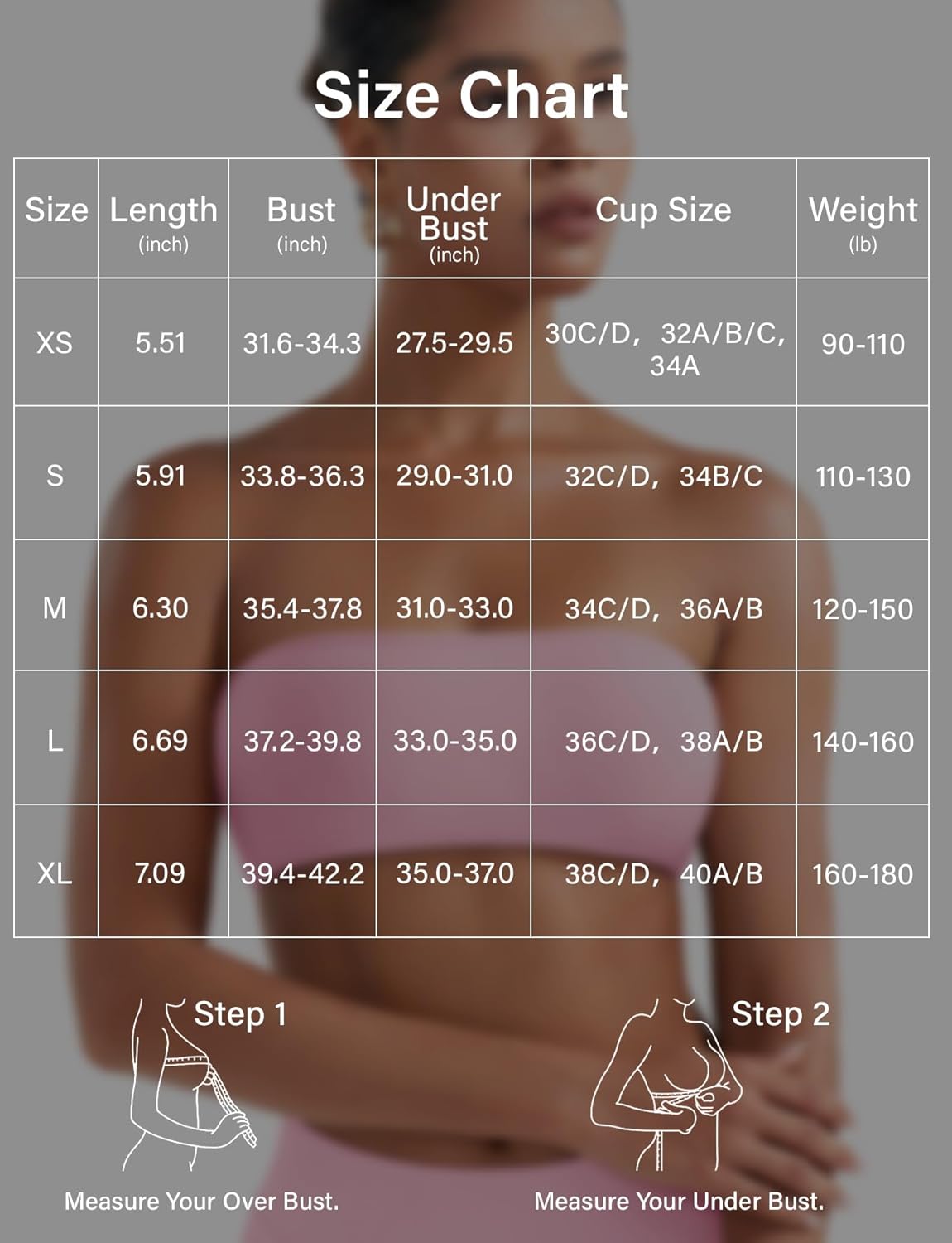 VOYJOY Impact Backless Bandeau Bra Workout Strapless Bandeau Basic Tank Top Adjustable Back - Image 6