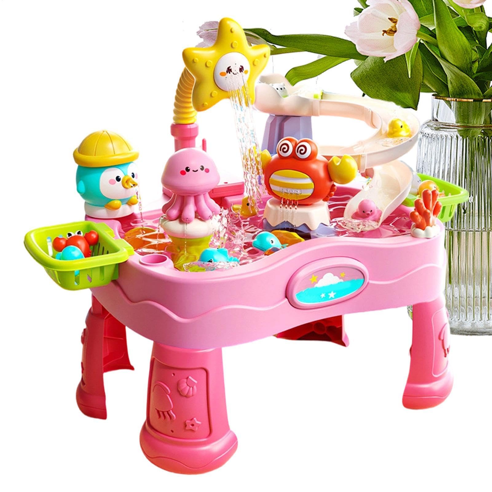 Wasser-Spieltisch für Kinder Tragbarer verstellbarer Sommerspielzeug mit | Sommer Outdoor Wasser Aktivitätstisch Garten Hof Rasen Terrasse Balkon Pool Wiese Hinterhof