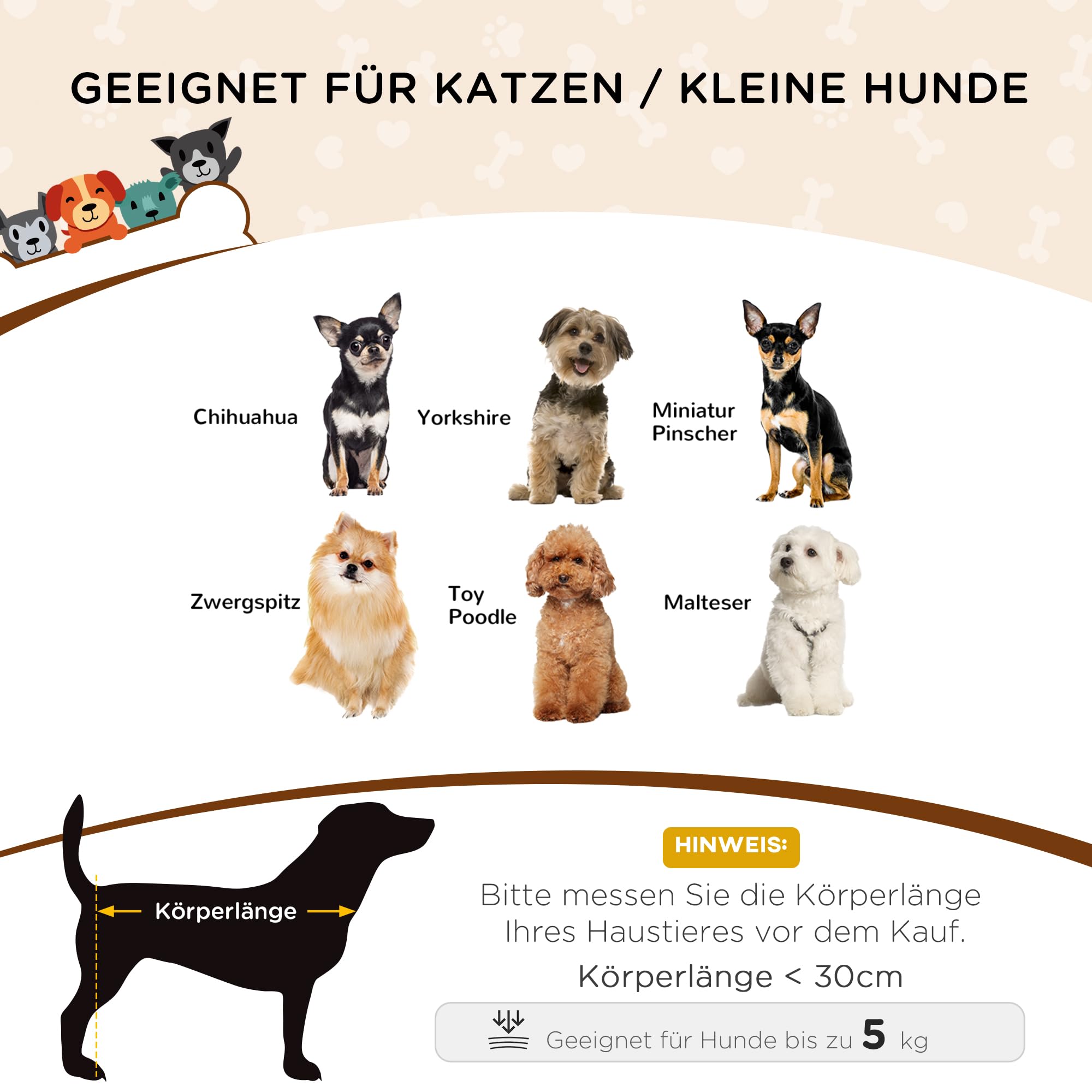 PawHut Katzensofa Hundesofa aus Plüsch Hundebett mit Rückenlehne, Holzbeine, Hundecouch mit weicher Polsterung für Katzen miniaturhunde Hunde 47 x 40 x 20 cm Cremeweiß
