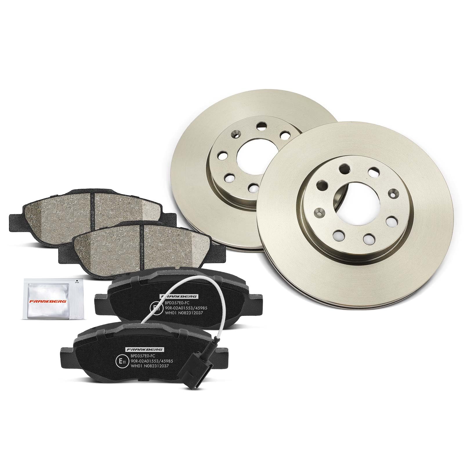 Frankberg Set freni incl. 2x Dischi Freno + 4x Pastiglie dei Freni Anteriore Compatibile con Punto Evo 199 Grande Punto 199 Punto Furgone/Compatto 199 Replace# 77366134