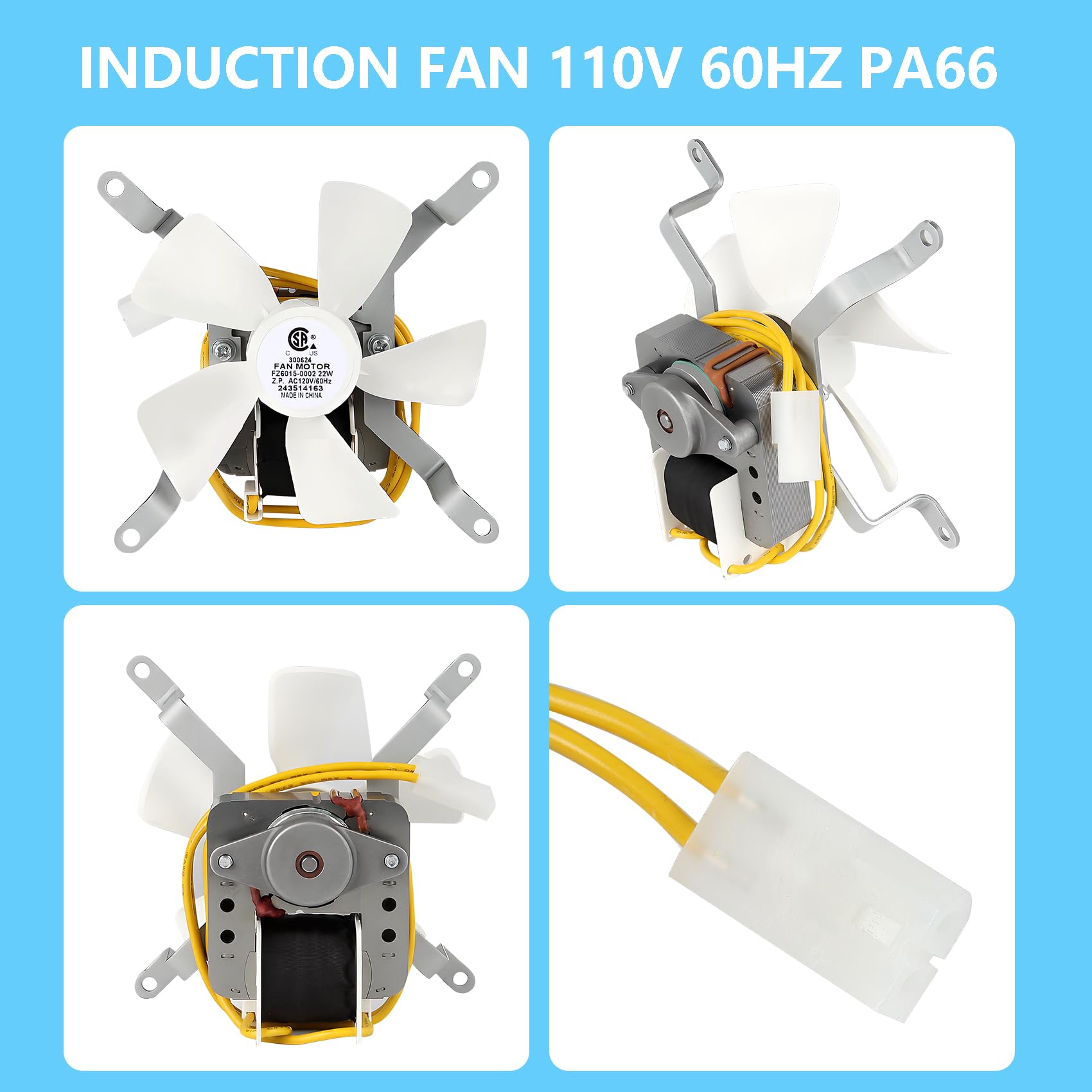 Subody Cldkz Kit de ventilador de inducción de repuesto, motor de ventilador de inducción mejorado, ventilador de inducción de parrilla resistente a altas temperaturas, ventilador de combustión para