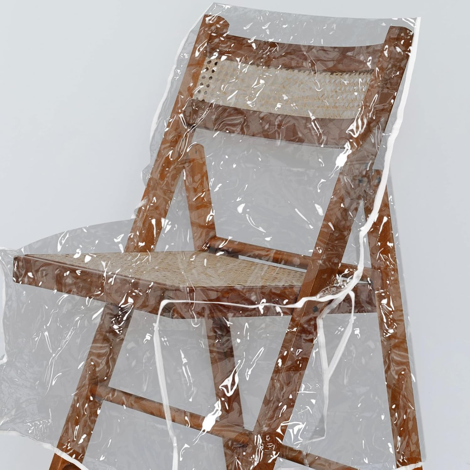 Full Cover Dining Chair Slipcover PVC Plastic Chair Protector Dustproof 50x50x55x103cm Reusable Dining Room