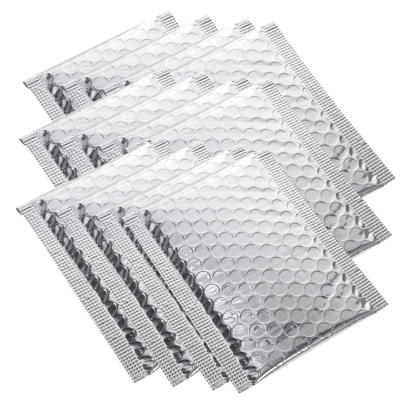 DOITOOL 100 Selbstklebende Gepolsterte Versandtaschen aus Silberner Pe Aluminiumfolie mit Luftpolster 100 Stück Reißfest und Manipulationssichere Versand Luftpolsterumschläge für Büro