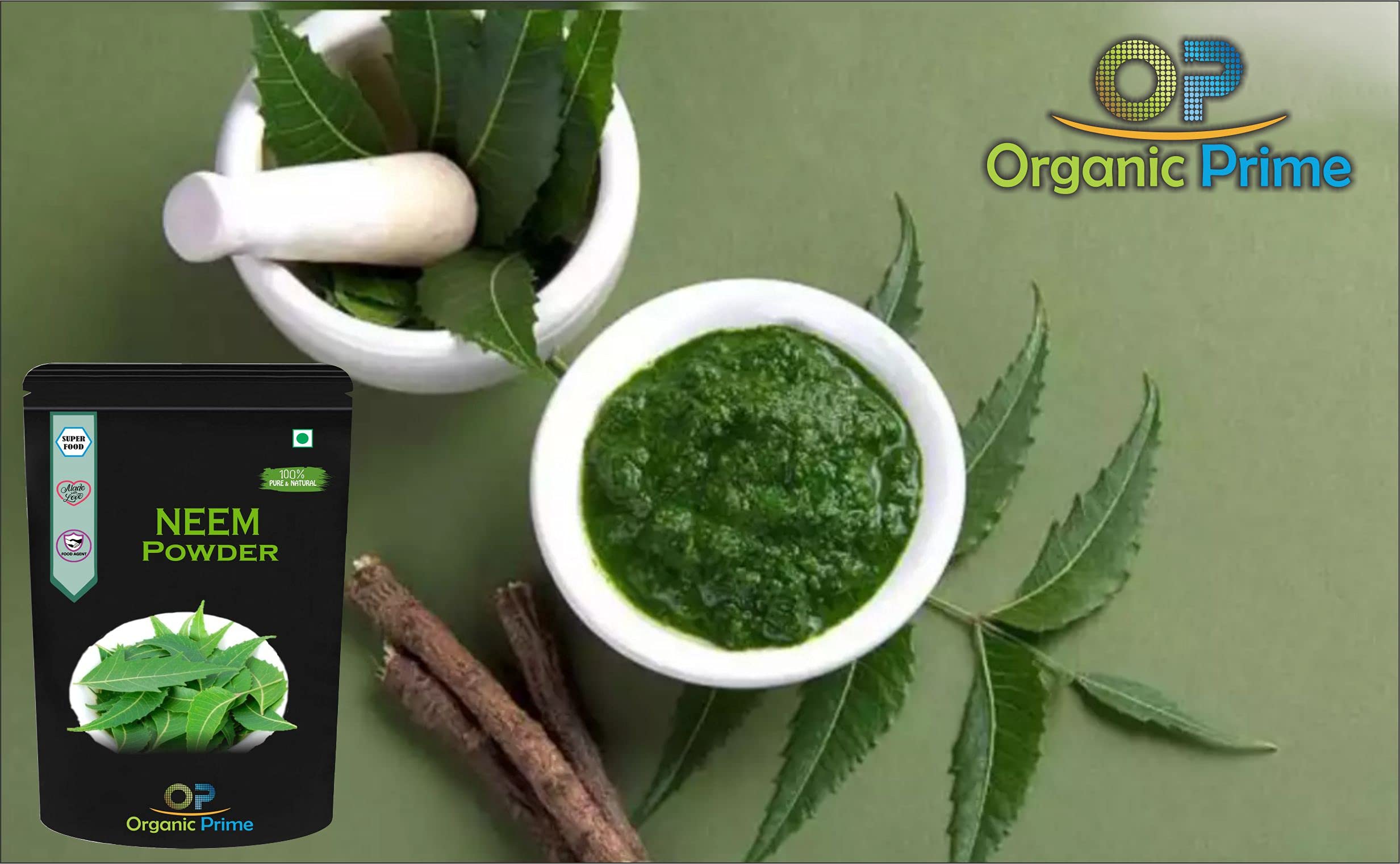 Organic Prime Pack of 7 Brahmi Powder, Neem Powder, Amla Reetha , Shikakai , Bhringraj ,Hibisc ( 200 GM Each ) - 1400 GM By Organic 1
