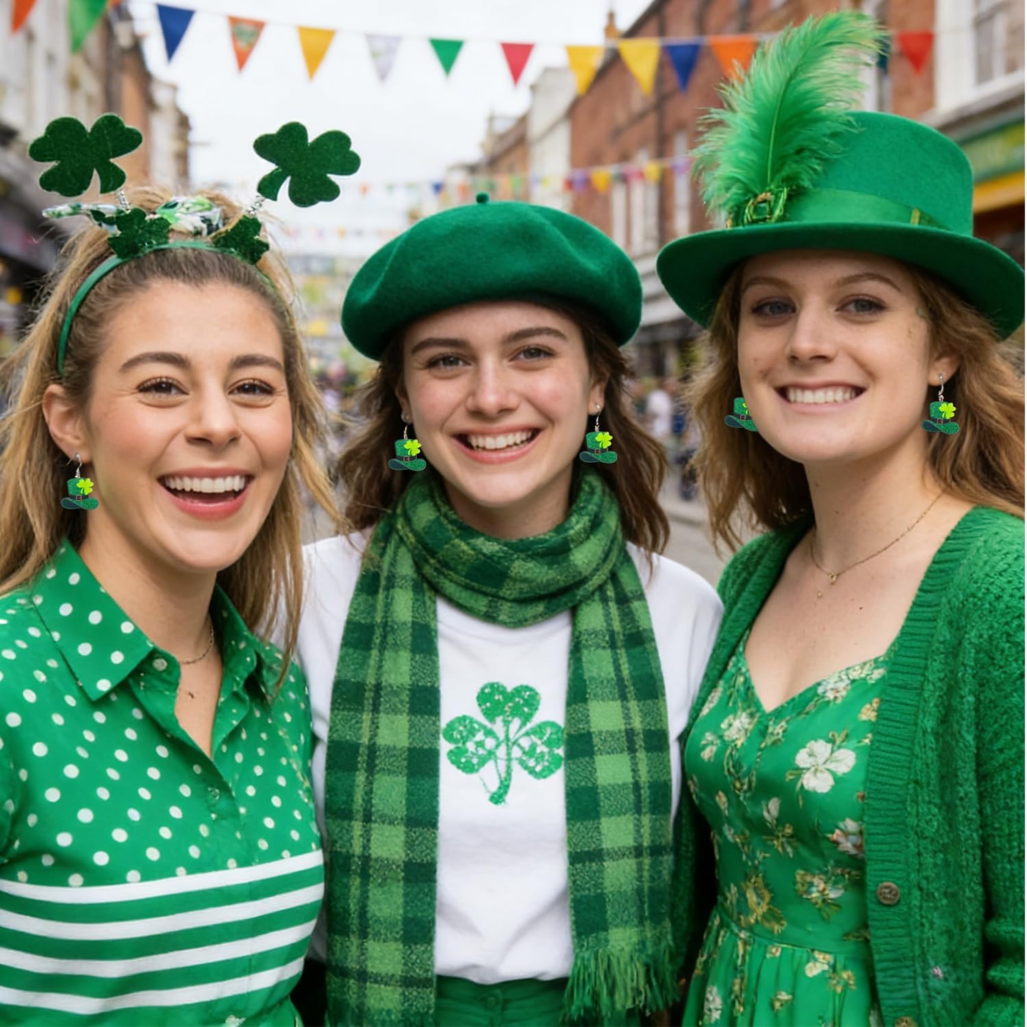 St Patricks Earrings with Hat&Clover Design, St Patty's Day Gifts Accessories for Women - Image 5