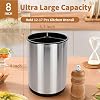 Organizador de utensilios de cocina Nigelia extra grande, giratorio 360° de acero inoxidable para encimera, con 3 compartimentos y base extraíble (plateado) 3