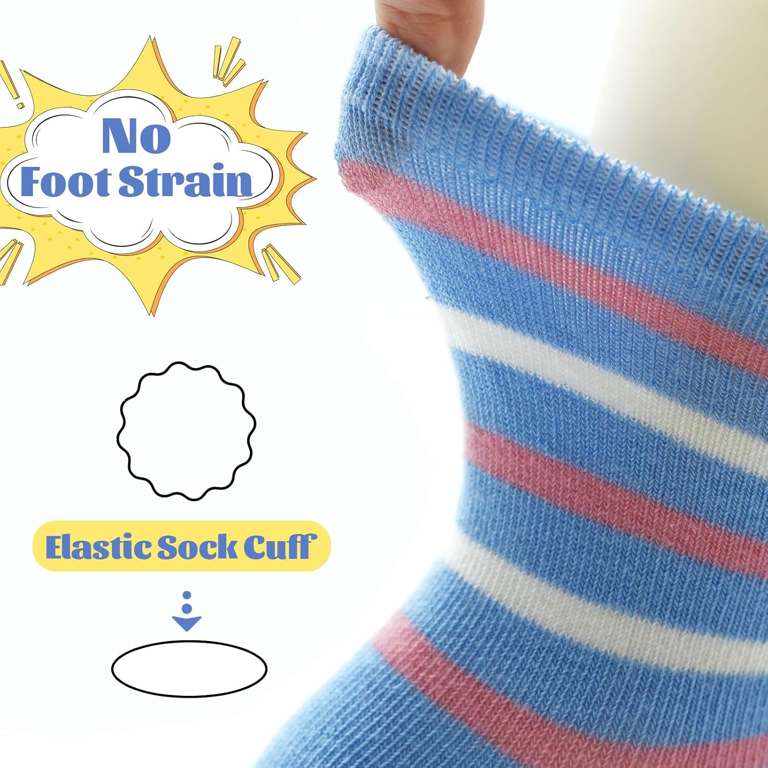 HYCLES Toddler Girl Socks, Non-Slip Cartoon Crew Socks with Grips for 6-12 Month Baby 1-7 Years Kids - Image 5