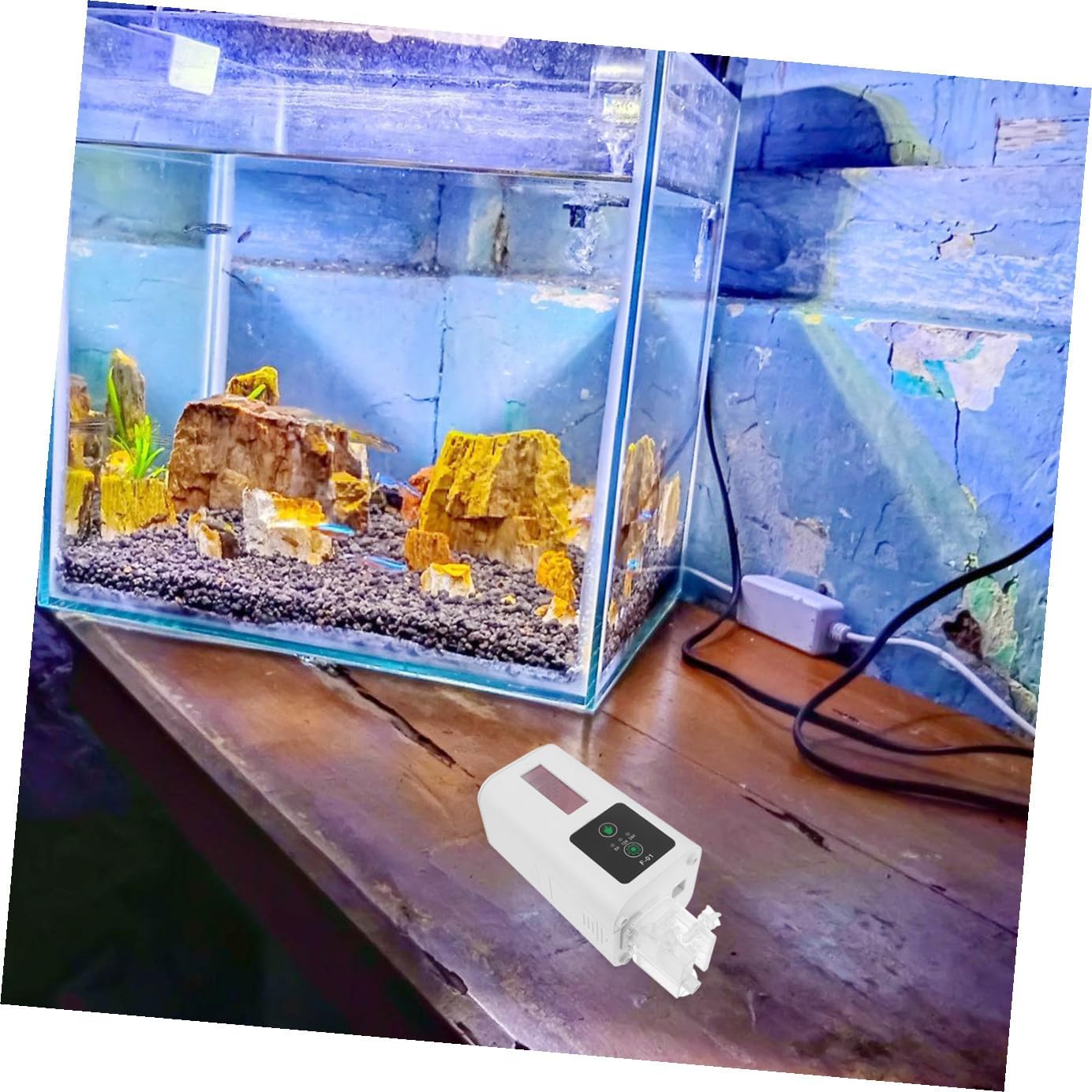 Automatic Aquarium Turtle Feeder with Timer Fish Feeding Dispenser for Fish Tank and Pond, Intelligent Aquarium Accessory for Vacation and Daily Feeding