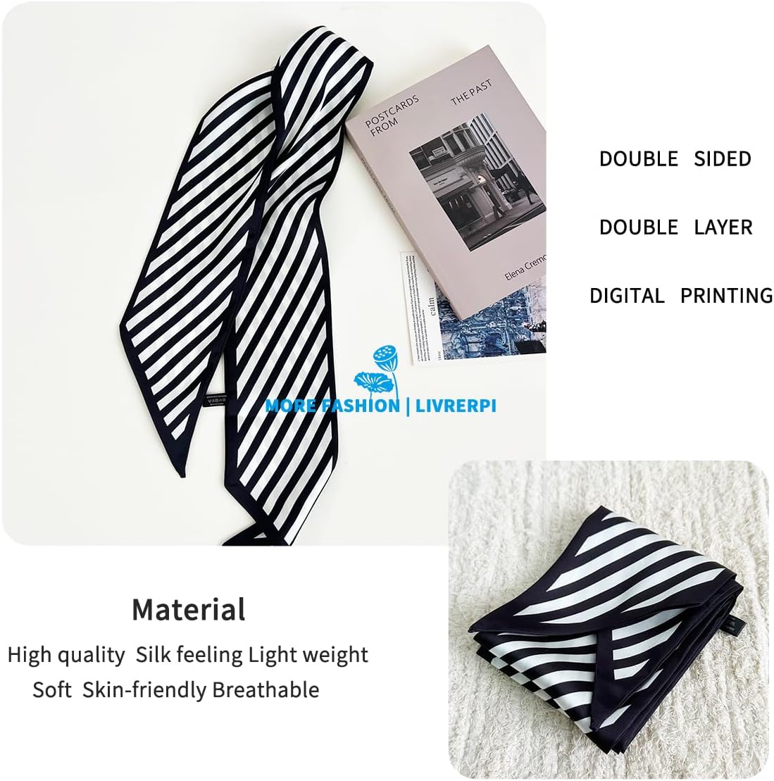 Hair Head Neck Bag Long Scarf Versatile Wrap for Women Soft & Lightweight for Everyday Chic - Image 3