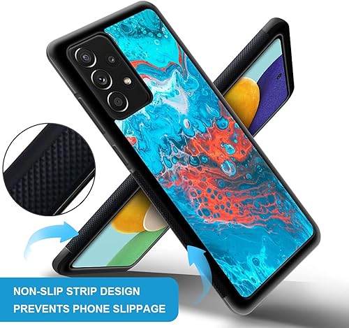 Miniatura 3 de CARLOCA Funda compatible con Samsung Galaxy A53 5G, diseño gráfico de identidad de mármol azul y naranja, a prueba de golpes, antiarañazos, para