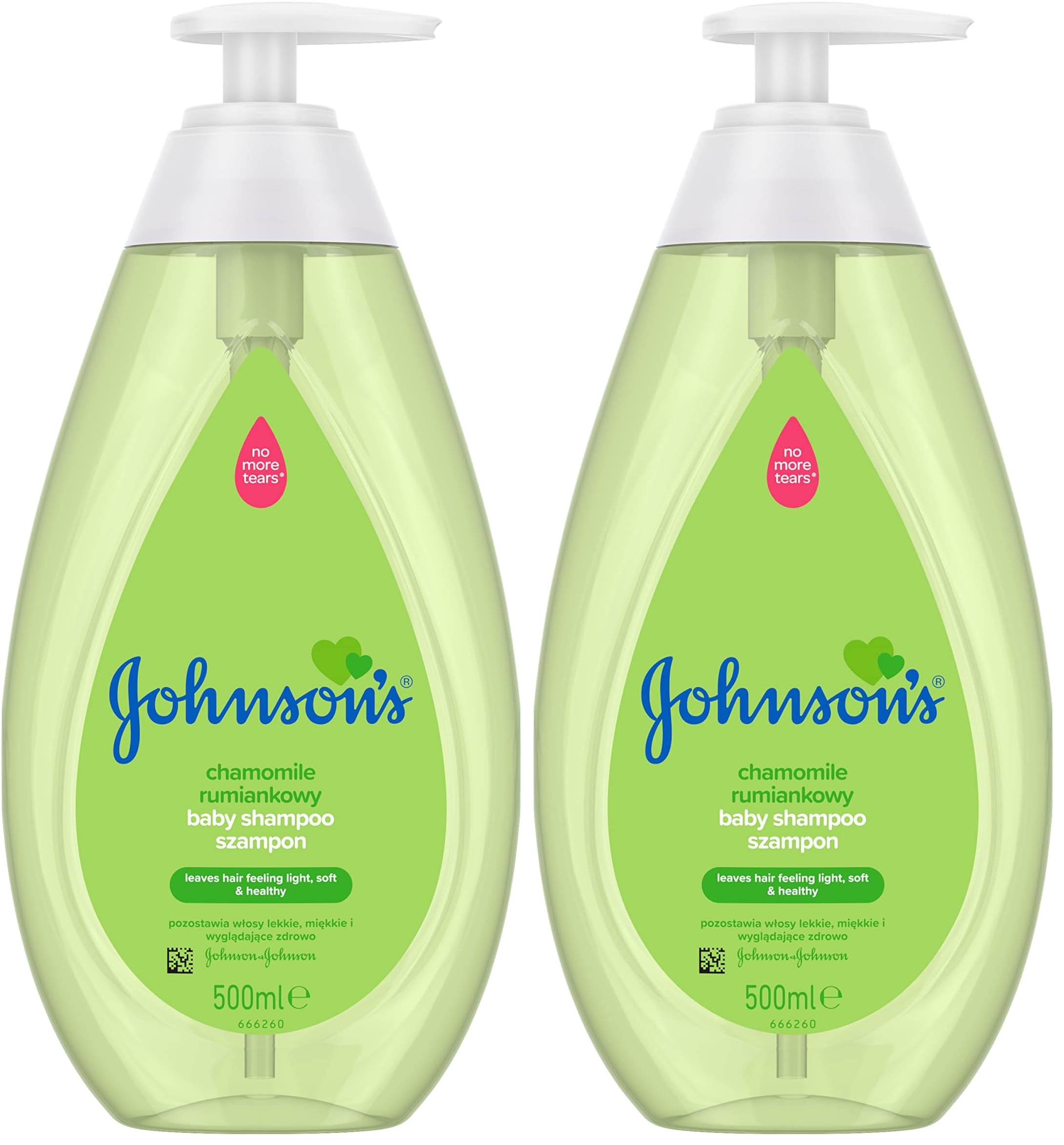 Johnson's Baby Kamille Shampoo 500 ml, Biały (Packung mit 2)